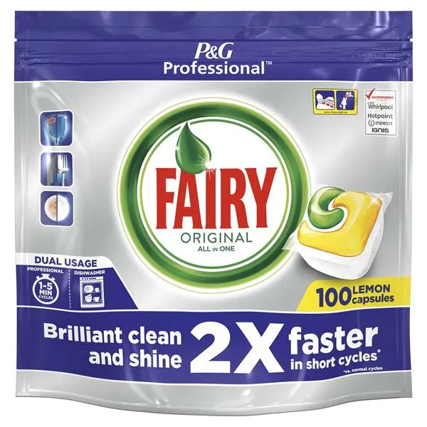 Fairy 'Lemon' Dishwasher All-in-One Capsules - Pack of 100
