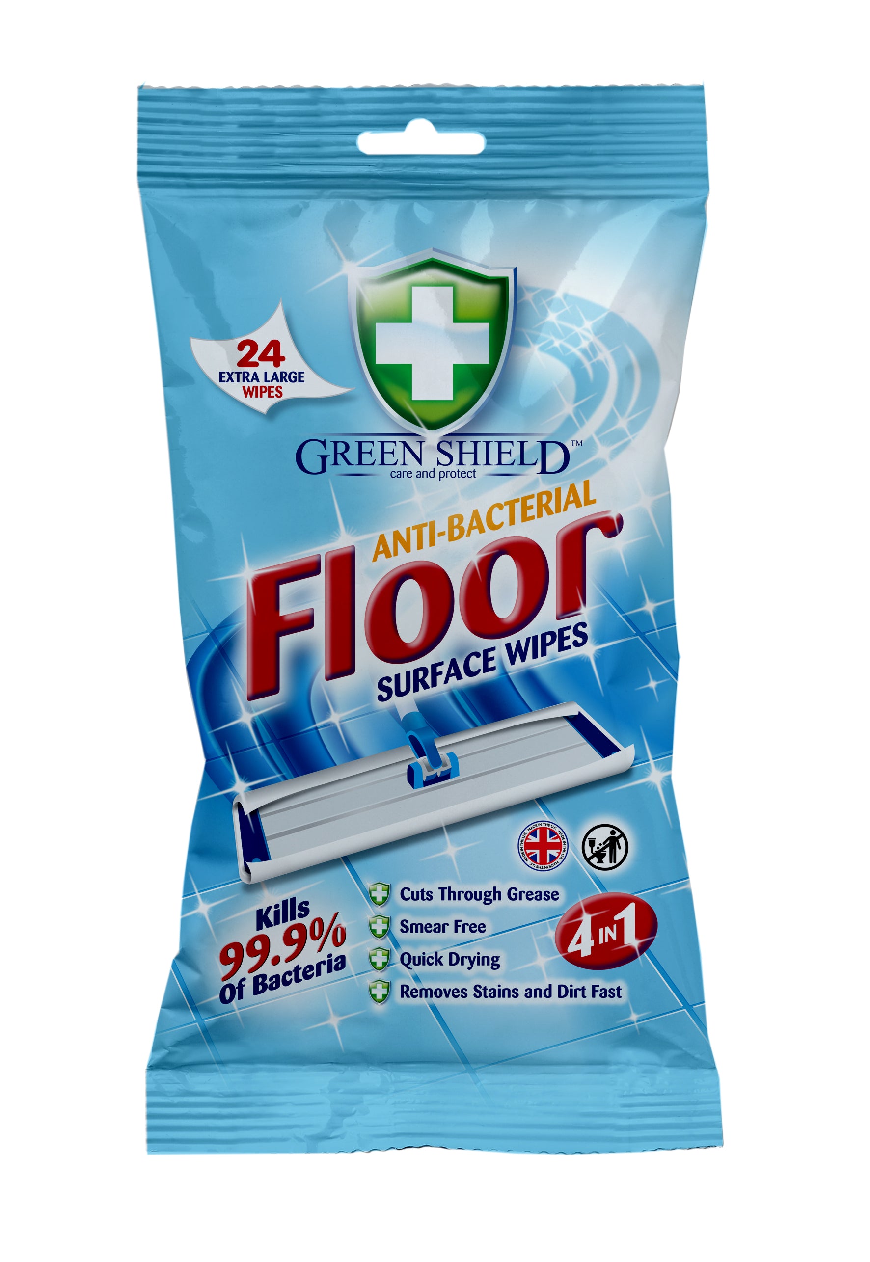 Greenshield Anti-Bac Floor Wipes - Pack of 24