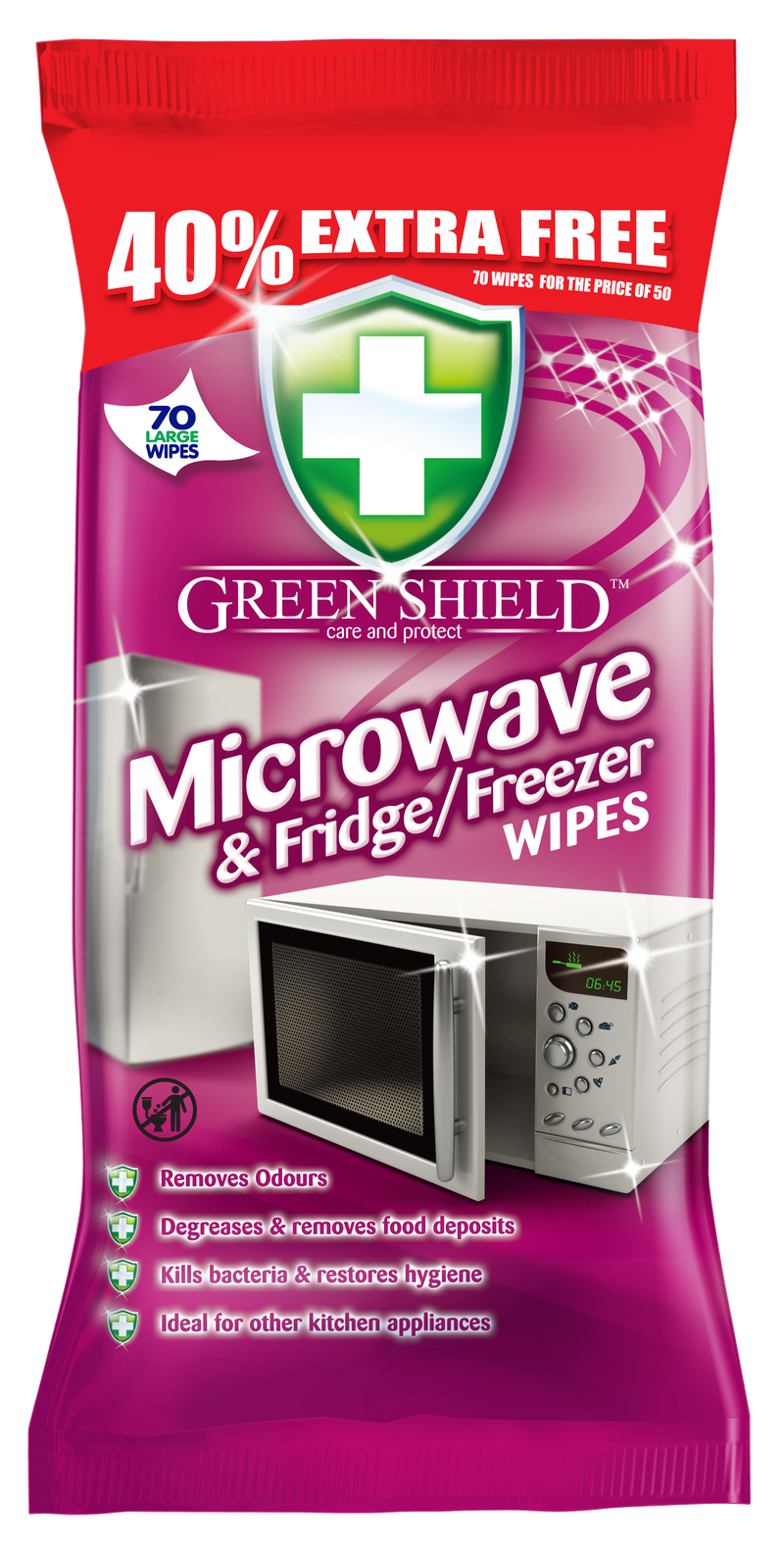 Greenshield Microwave & Fridge Freezer Wipes 70s