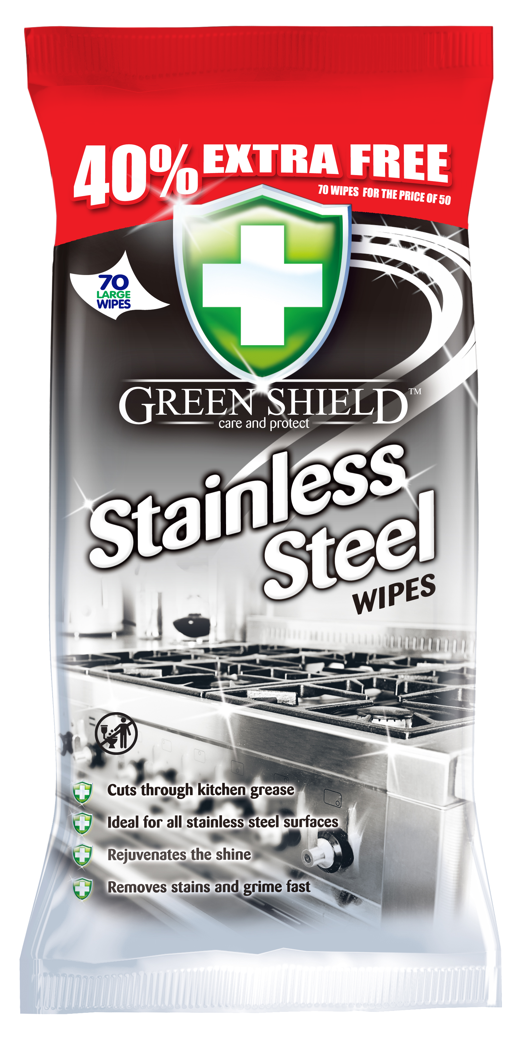 Greenshield Stainless Steel Wipes 70s