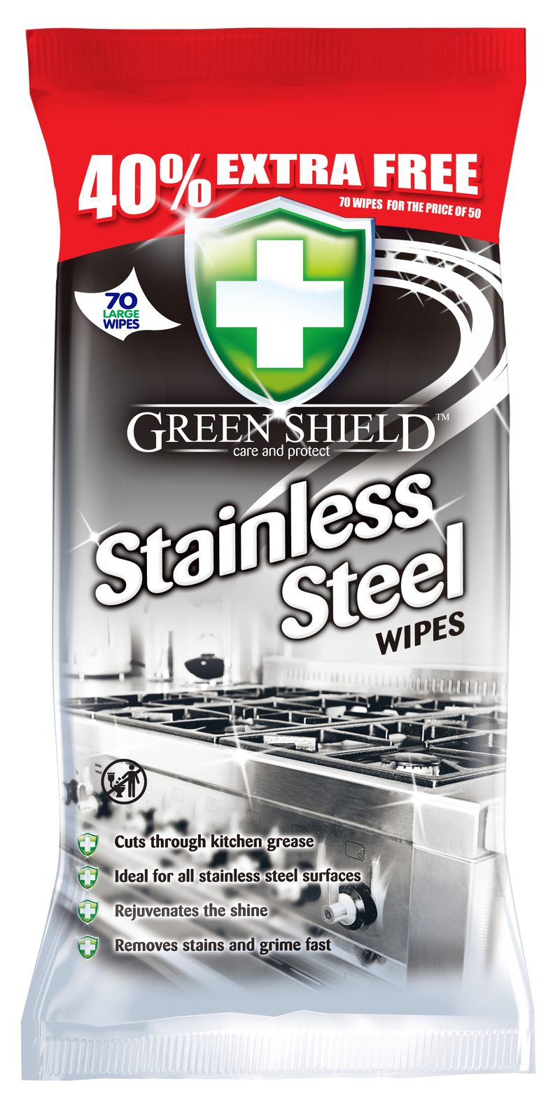 Greenshield Stainless Steel Wipes 70s
